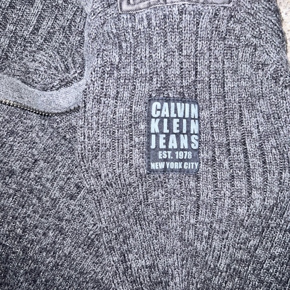 Grey Rib Sweater Calvin Klein Jeans - Picture 2 of 4
